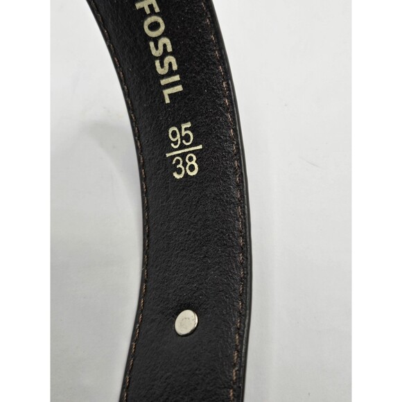 Vintage Fossil Concho Belt Mens Size 95/38 Brown Full Grain Cow Hide Medallion - Picture 7 of 10